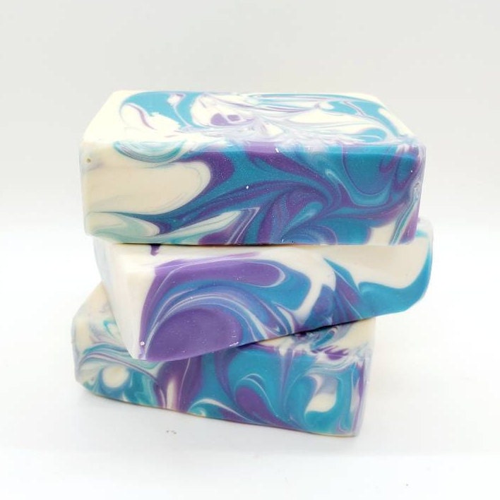 Photo of lavender soap bar, eucalyptus soap bar, lavender eucalyptus goat milk soap, lavender goat milk soap, goats milk soap bar, face soap bar, homemade soap, soap for men, scented soap, hand made soap, olive oil soap, lard soap, coconut oil soap