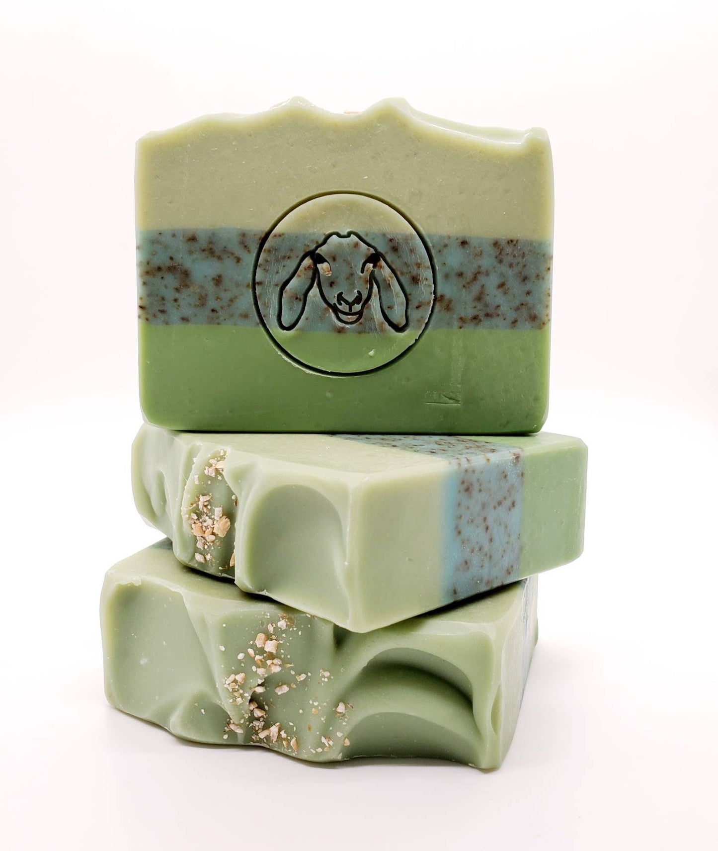 Photo of mint soap, mint goat milk soap bar, bar soap for men, olive oil soap, mint eucalyptus soap, peppermint soap, spearmint soap, goats milk soap, hand made soap, mens soap bar, face soap bar, goats milk soap scented, lard soap, natural soap