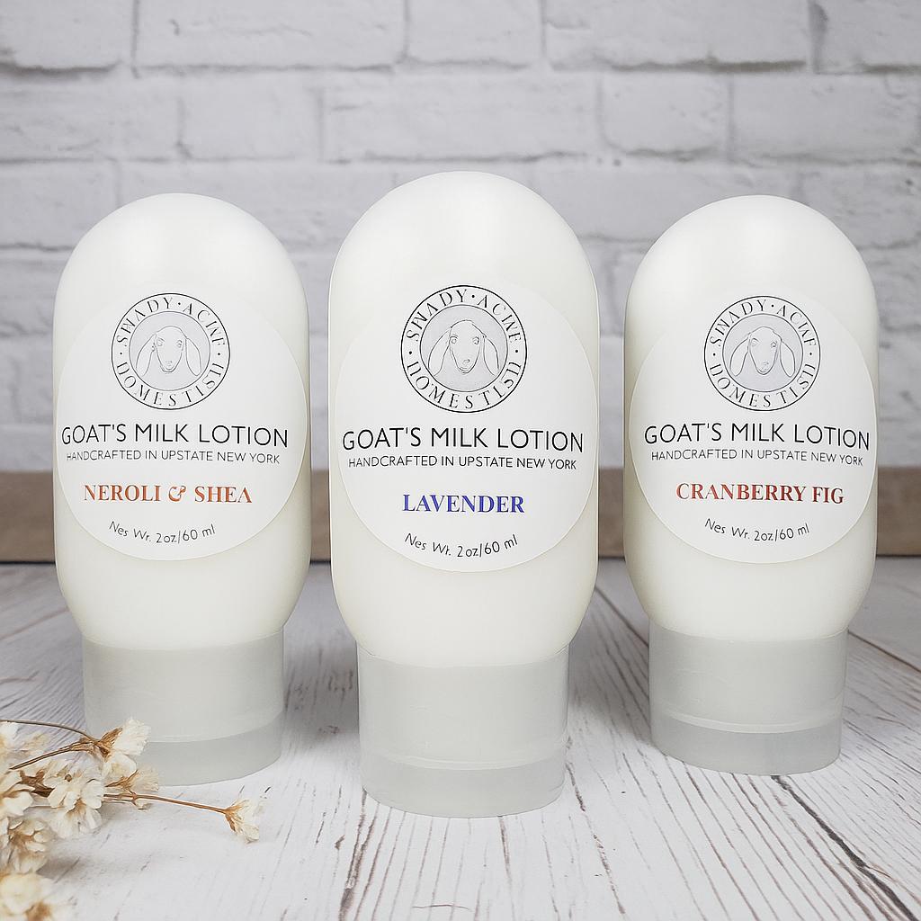 photo of 3, 2 oz Purse sized Goat milk lotions.