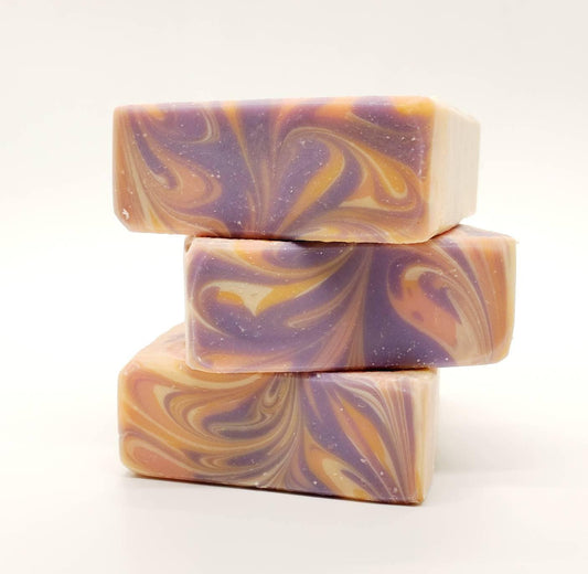 Large Lavender Apricot Goat Milk Soap Bar, Soap for Men, Lard soap, Hand Made Soap With Essential Oils, Goats Milk Soap Bar, Lavender Apricot Soap, Lard Soap, gifts for him, gifts for her, goat milk soap scented, goat milk bar soap
