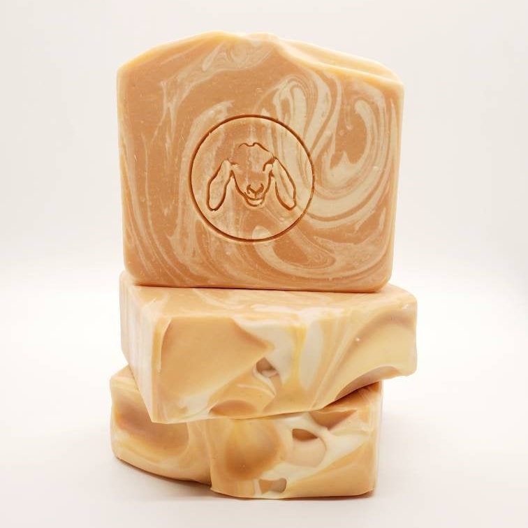 Large Goat milk soap, peach scented goat milk bar soap, Large 5.5 oz Southern Peach Goat Milk Soap, Goat Milk Bar Soap, Handmade Soap, Natural Lard Soap, Olive Oil Soap, Lightly Scented, goats milk soap