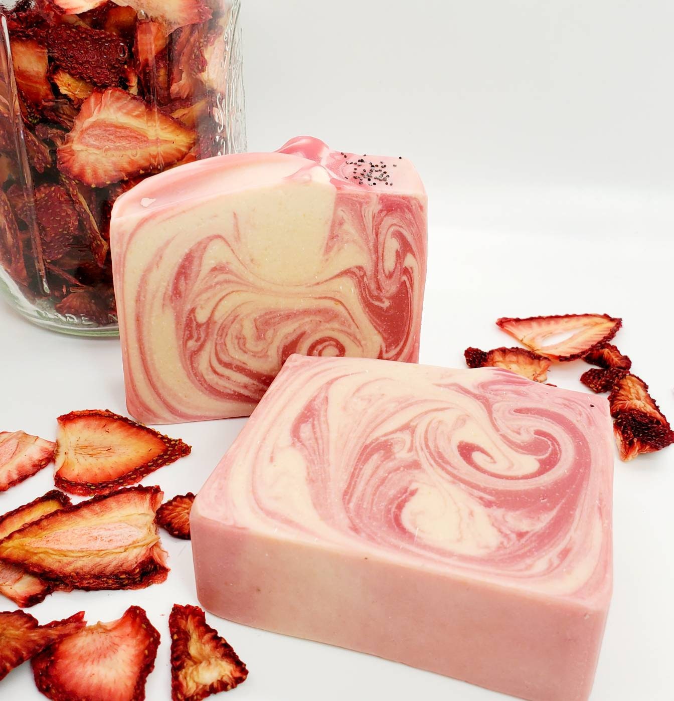 Large Strawberry Goat Milk Soap 5.5 oz, hand made soap, natural soap, sustainable soap, fruity soap, bar soap, goats milk soap