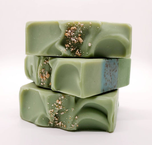 Photo of mint soap, mint goat milk soap bar, bar soap for men, olive oil soap, mint eucalyptus soap, peppermint soap, spearmint soap, goats milk soap, hand made soap, mens soap bar, face soap bar, goats milk soap scented, lard soap, natural soap