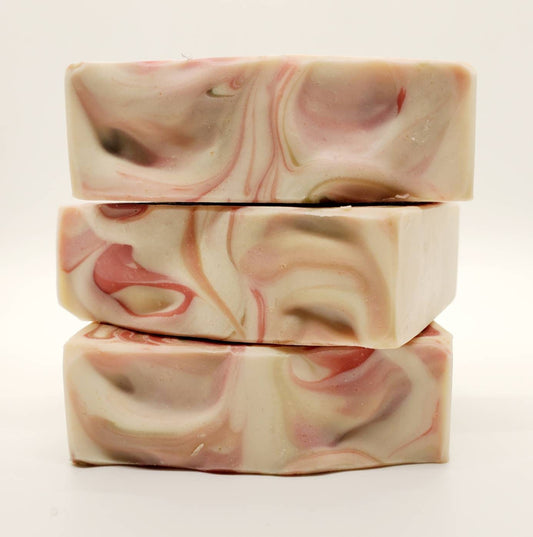 Large Red Berry Rhubarb Goat Milk Soap 5.5 oz, handmade soap, handcrafted soap, bar soap, hand made soap
