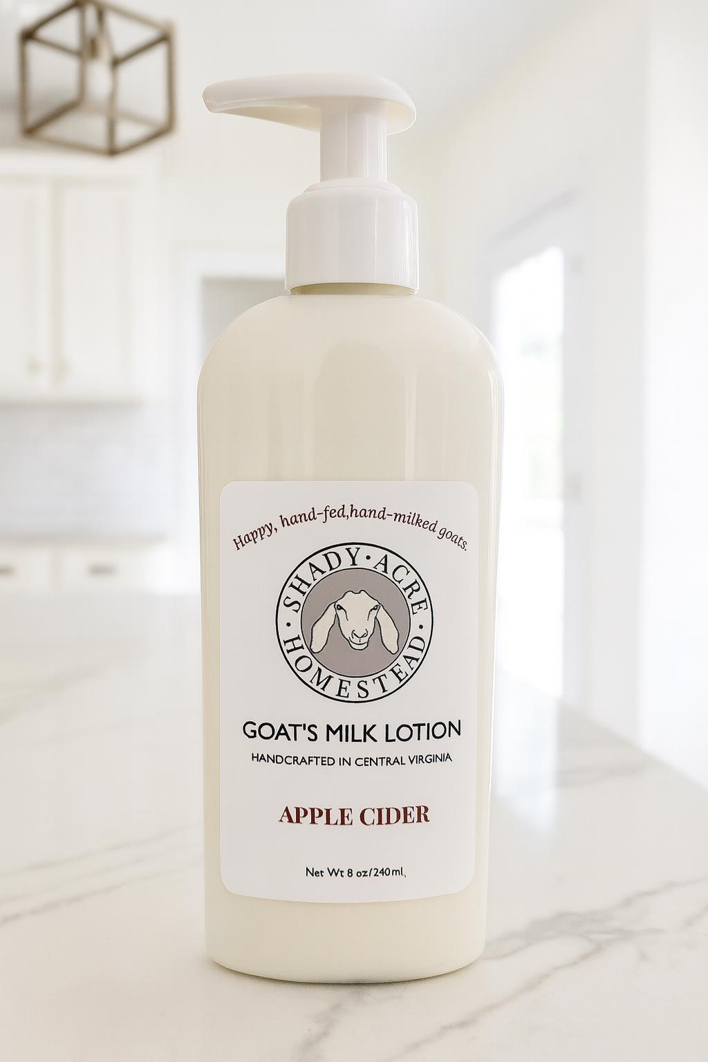 8 oz Goat Milk Lotion with Pump | Handmade Moisturizing Body Lotion | Over 25 Scents | Fast-Absorbing, Non-Greasy | Small Batch Skincare