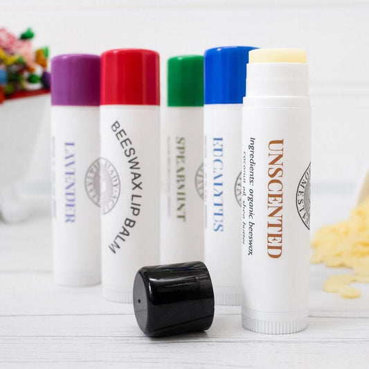 Beeswax Lip Balm – Natural Coconut Oil, Shea Butter & Vit E | Essential Oil Options + Fragrance-Free | Moisturizing Chapstick Alternative