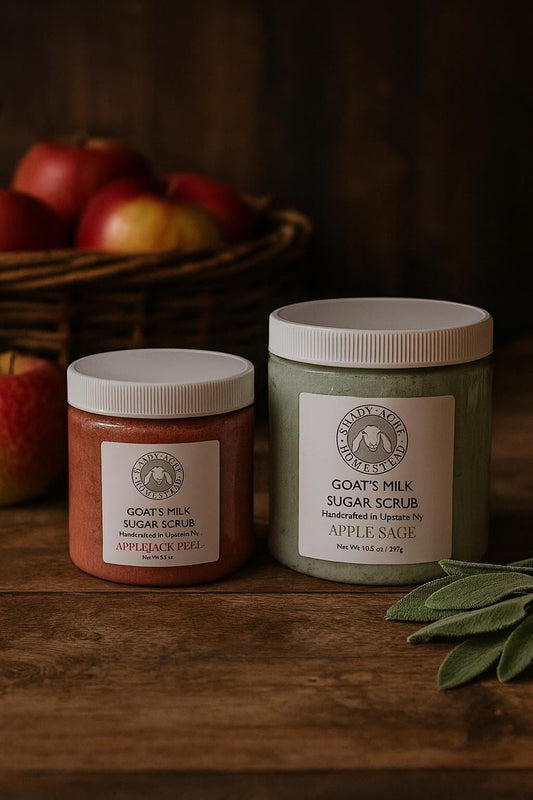 Applejack Peel & Apple Sage Goat Milk Sugar Scrub | Fall Seasonal Body, Hand And Foot Polish | Cozy Autumn Spa Gift | Handmade Skincare